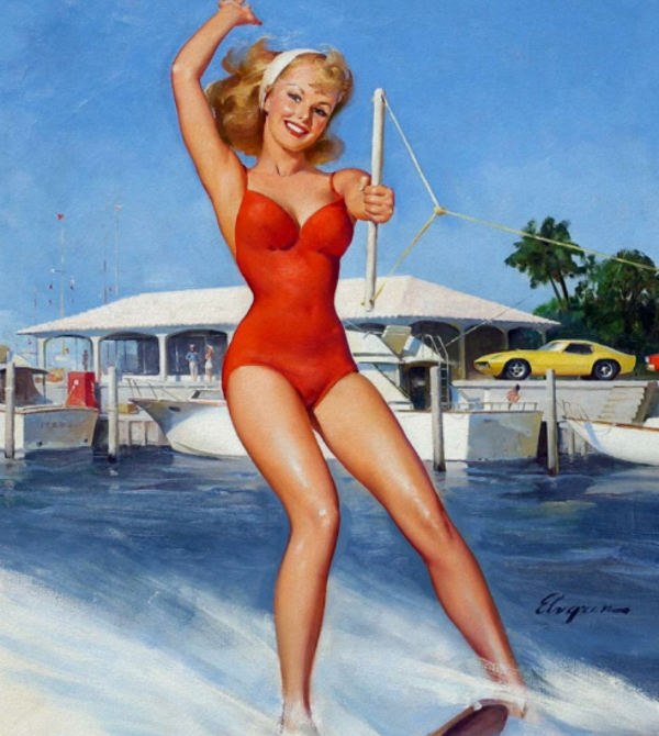 vintage water ski poster