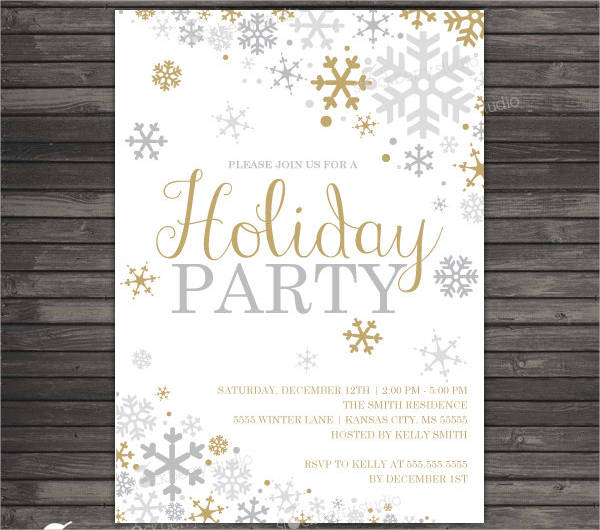 winter wonderland holiday party invitation