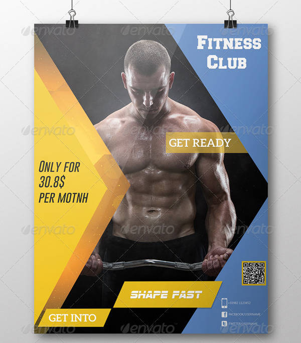 corporate fitness psd flyer