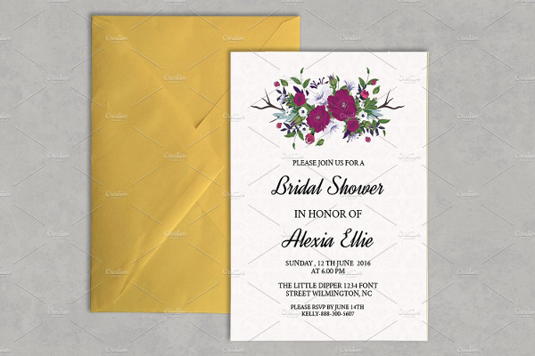 floral bridal shower party invitation