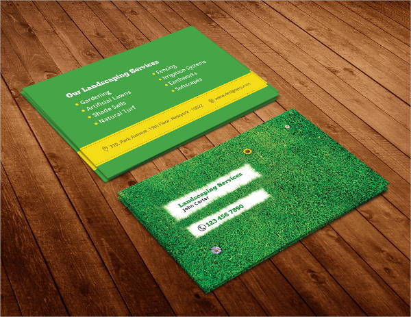 free landscaping business card