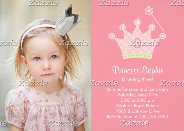 princess birthday party invitation