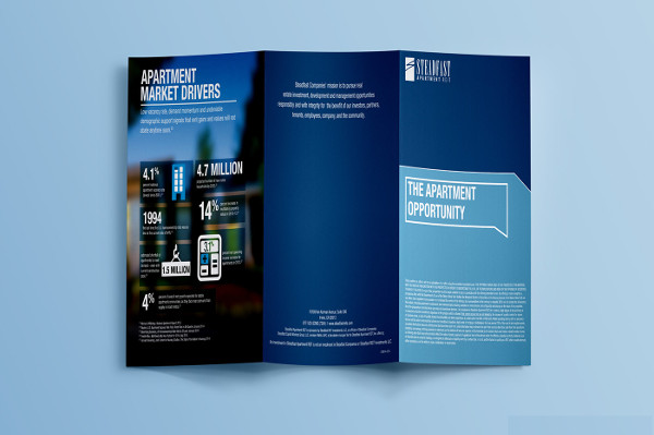 printable apartment trifold brochure