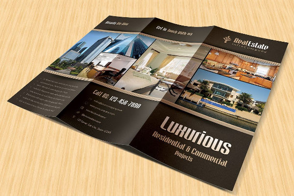 real estate luxury trifold brochure