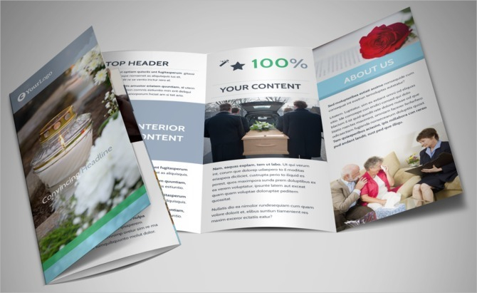 trifold funeral brochure template