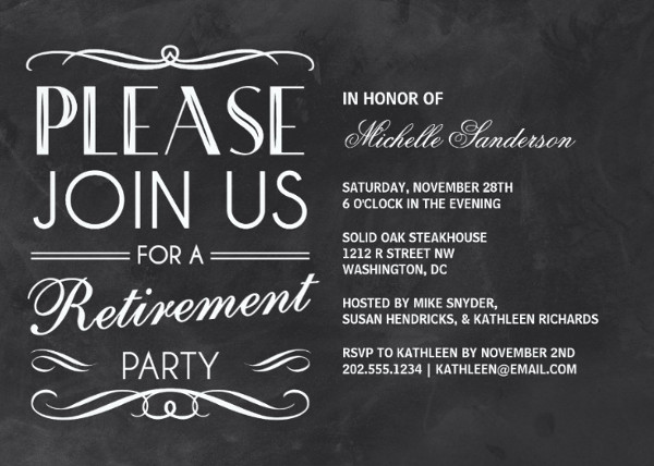 vintage themed retirement party invitation