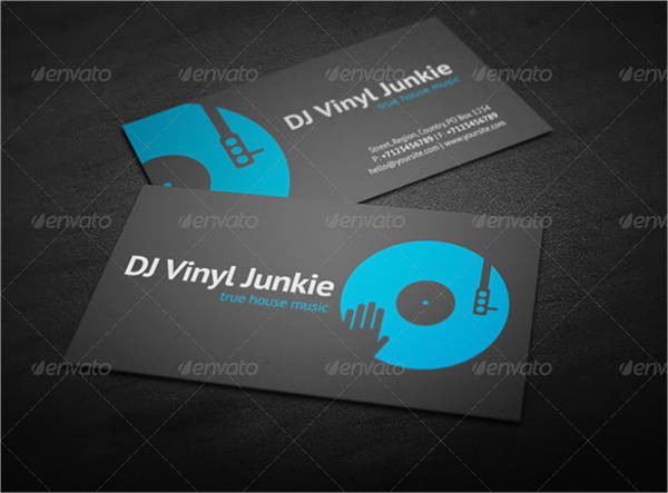 vinyl dj business card