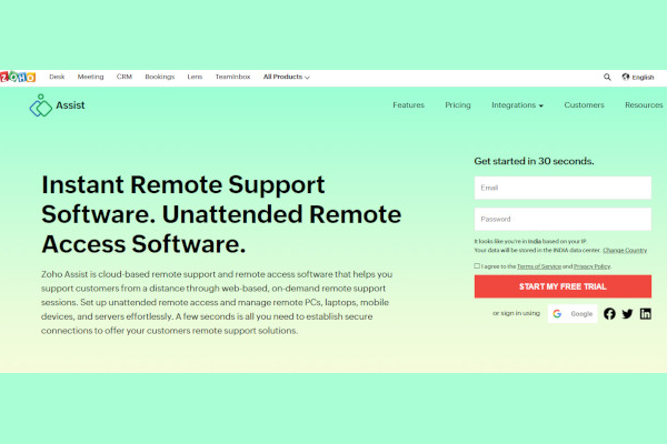 zoho remote support