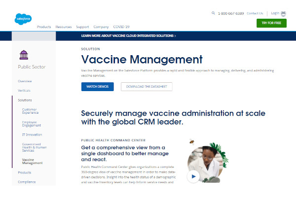 salesforce vaccine management software