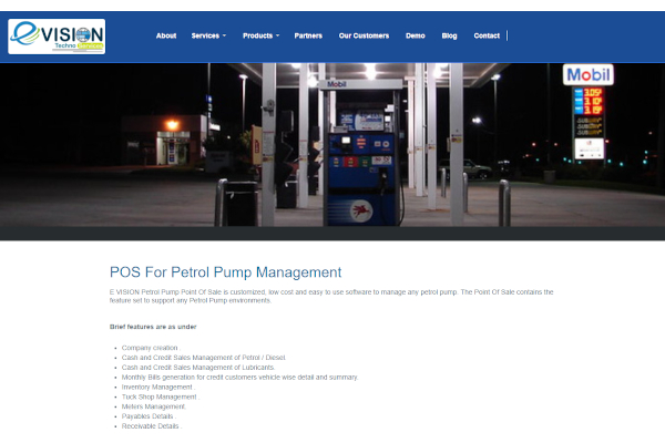evision pos for petrol pump management