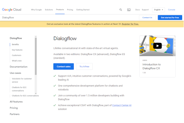 google cloud dialogflow