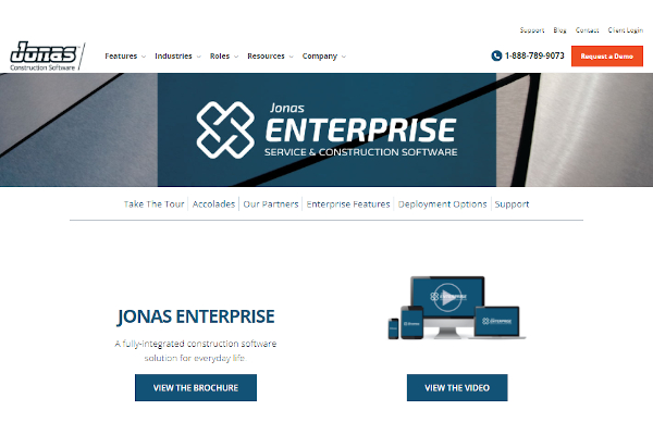 jonas enterprise service construction software
