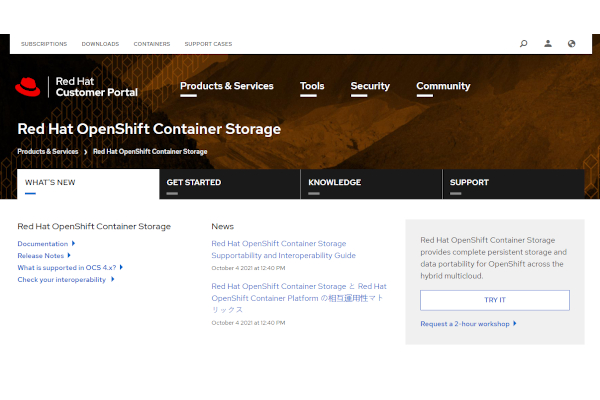 red hat openshift container storage