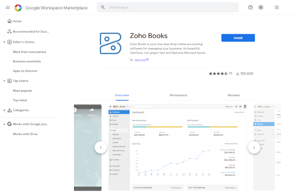 zoho books for g suite