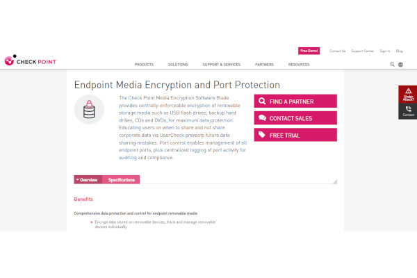 check point endpoint media encryption and port protection