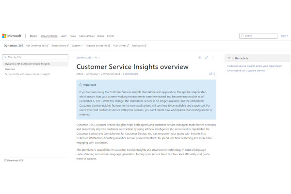 dynamics 365 customer service insights